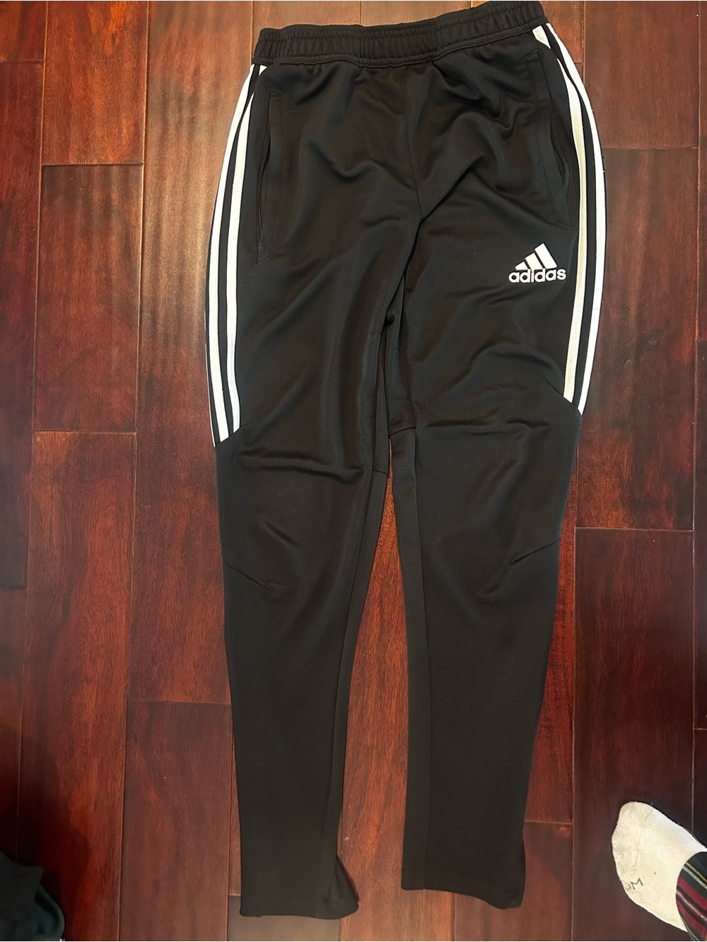adidas Black Jogger Pants with White Side Stripes